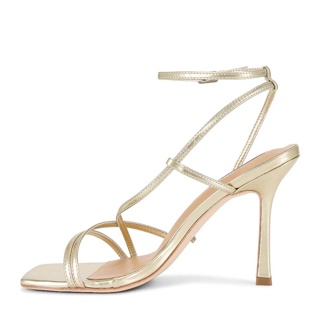 Tony Bianco Franci Sandal in Gold Nappa Metallic Strappy Heels Heeled 7.5 37.5 - Picture 5 of 14